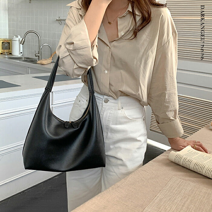 ソフトレザーシンプルショルダーバッグ