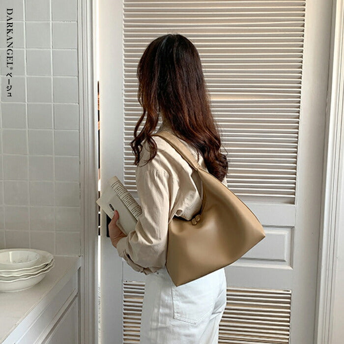 ソフトレザーシンプルショルダーバッグ