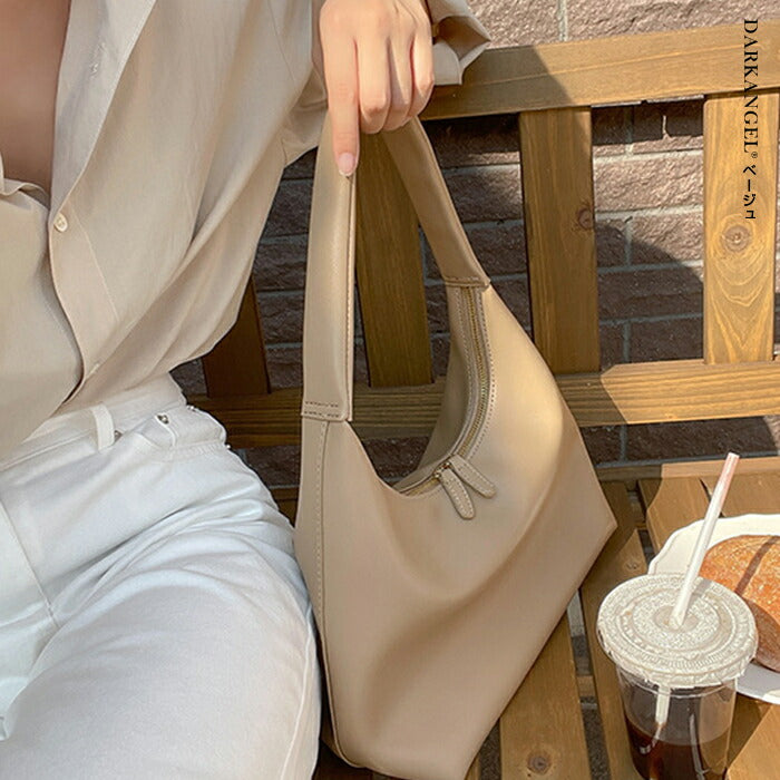 ソフトレザーシンプルショルダーバッグ