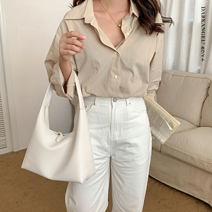 ソフトレザーシンプルショルダーバッグ