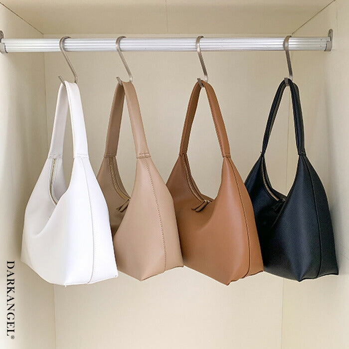 ソフトレザーシンプルショルダーバッグ