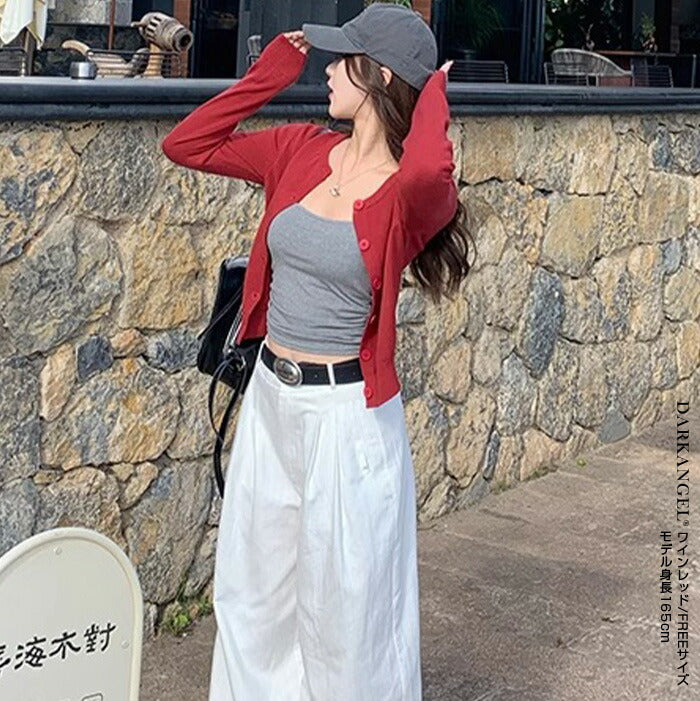 リボンモチーフショートカーデ