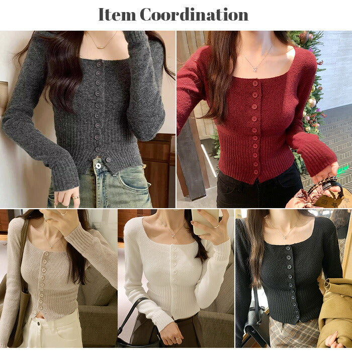 ハイゲージニットスクエアカーディガン