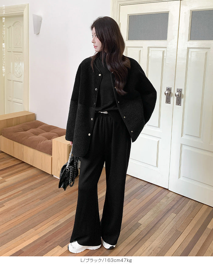 2WAYノーカラーリバーシブルコート