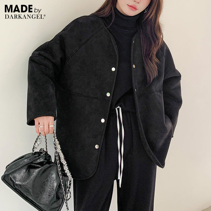 2WAYノーカラーリバーシブルコート