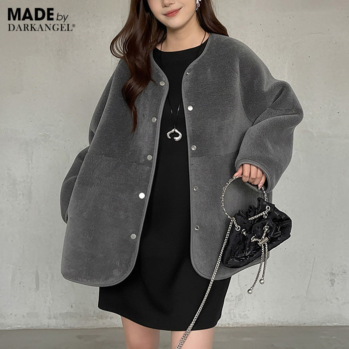 2WAYノーカラーリバーシブルコート