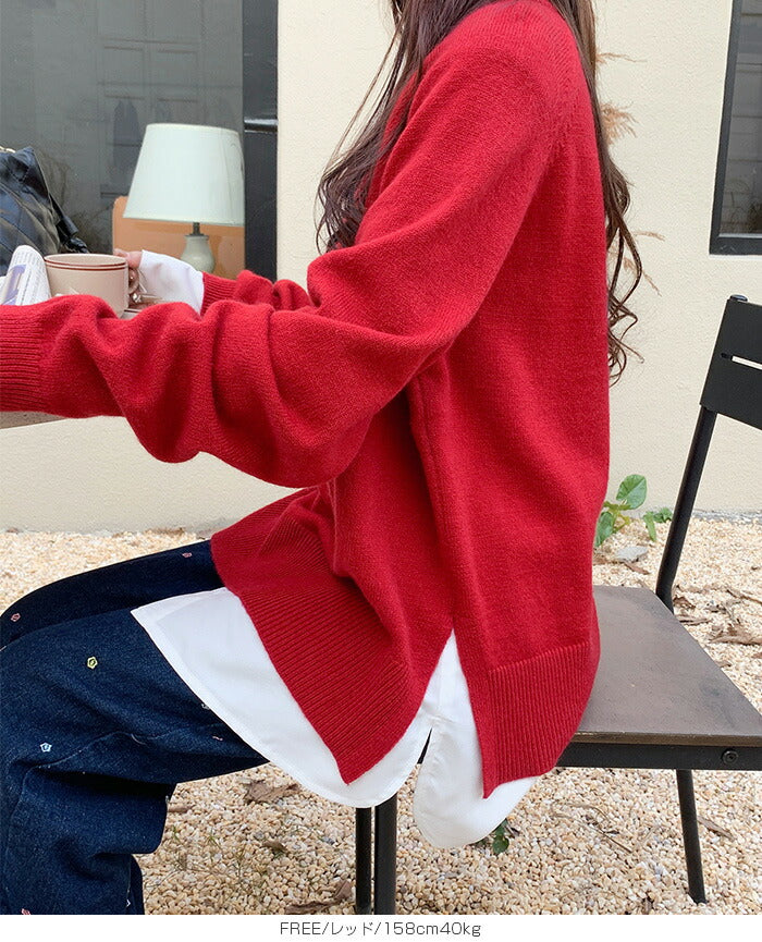 ラグランスリーブワイドニット