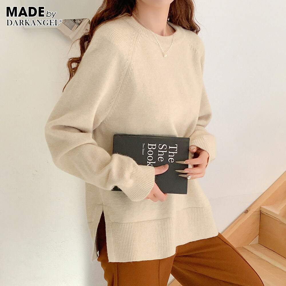 ラグランスリーブワイドニット