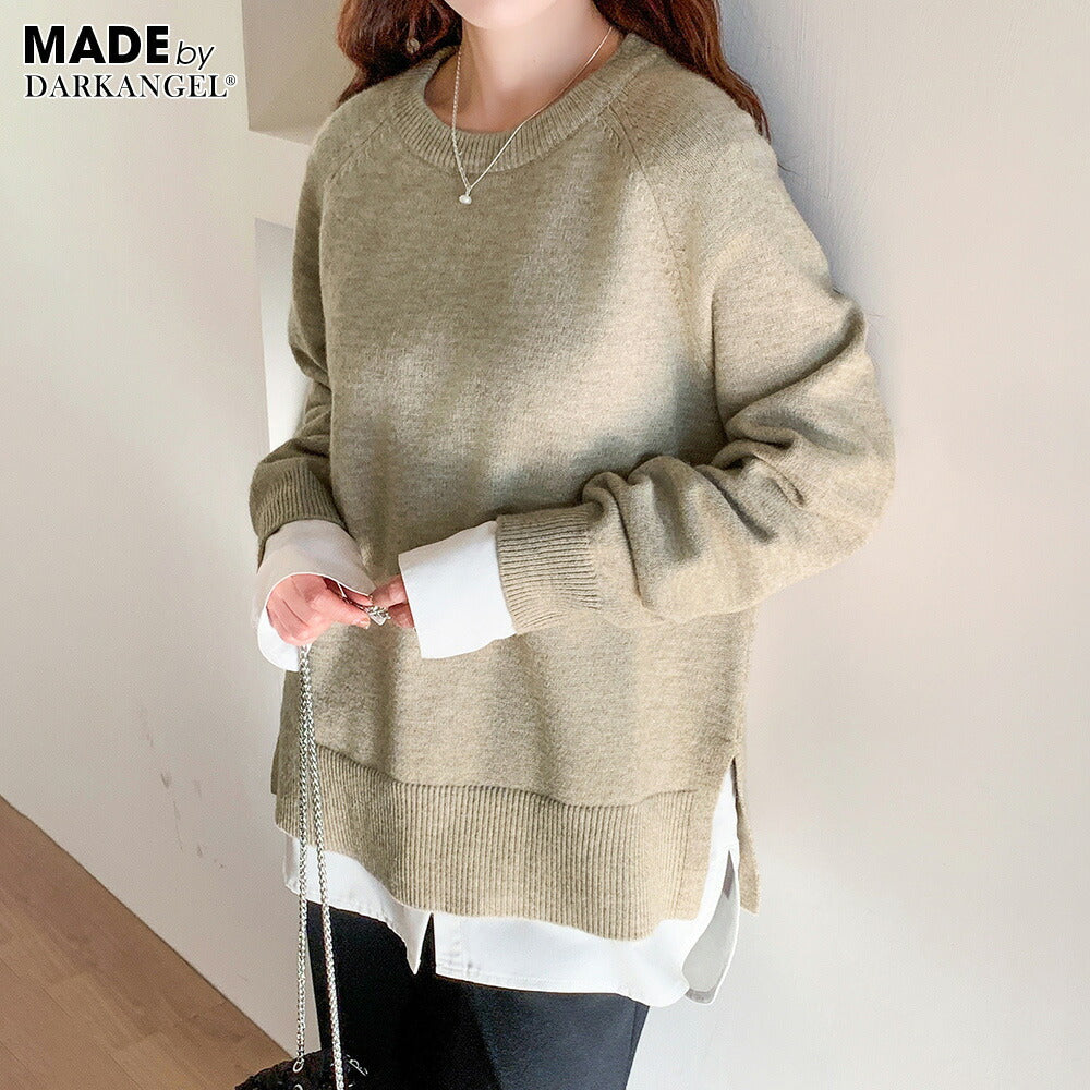 ラグランスリーブワイドニット