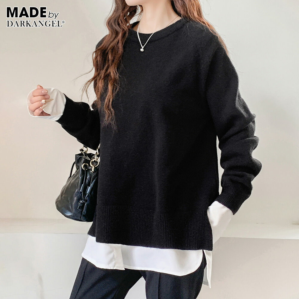 ラグランスリーブワイドニット