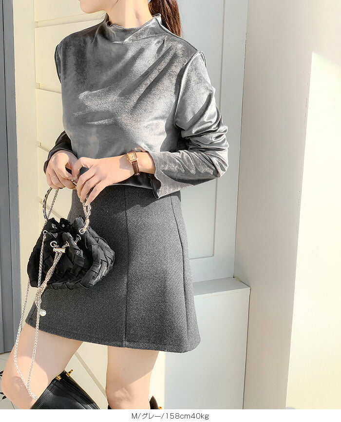 前後2WAYベロアカットソー