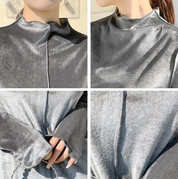 前後2WAYベロアカットソー