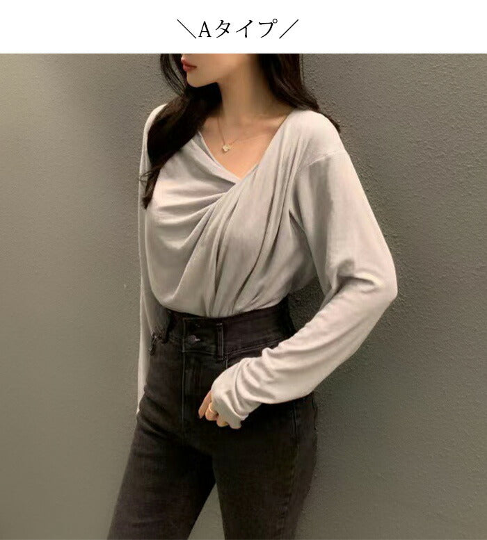 アンバランスドレープカットソー