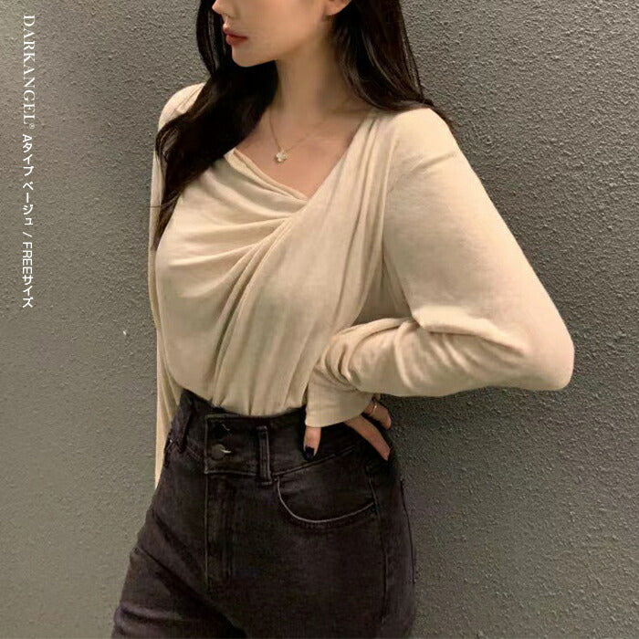 アンバランスドレープカットソー