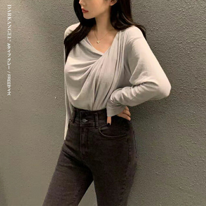 アンバランスドレープカットソー