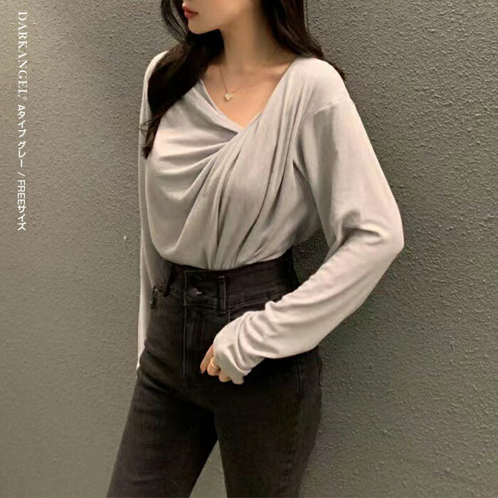 アンバランスドレープカットソー
