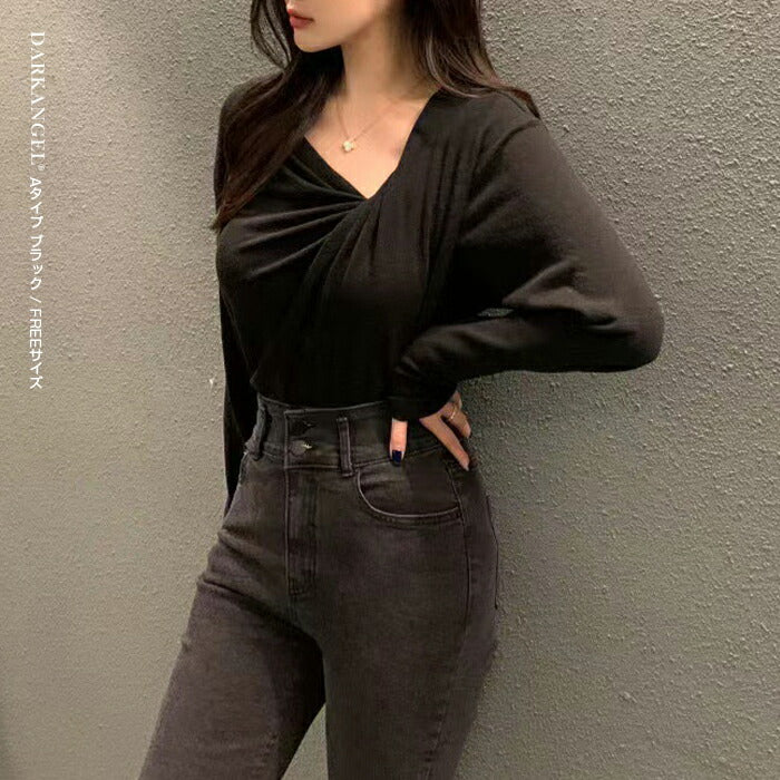 アンバランスドレープカットソー