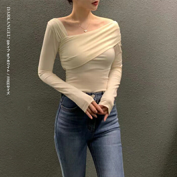 アンバランスドレープカットソー