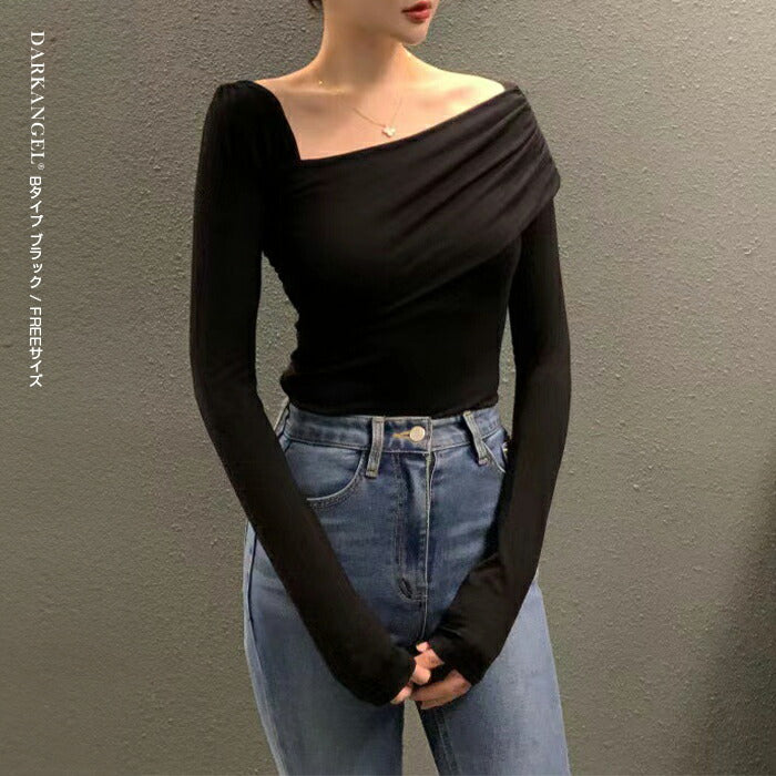 アンバランスドレープカットソー