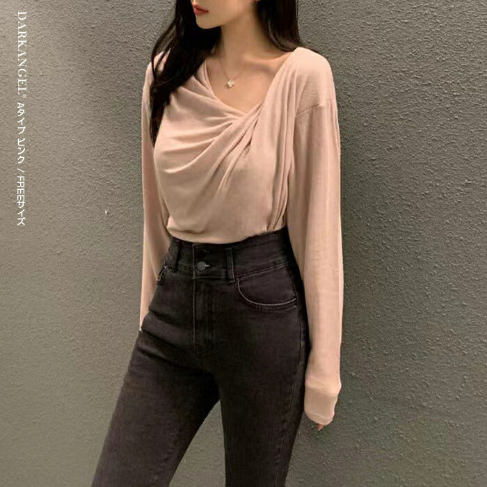 アンバランスドレープカットソー