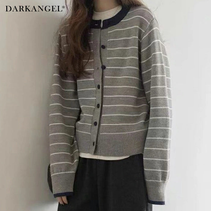 バイカラーボーダーカーデ