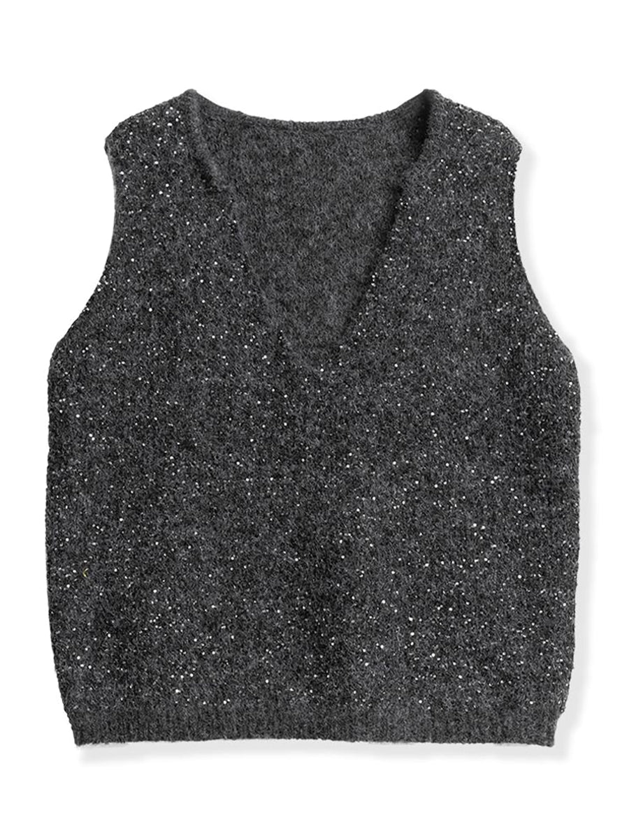 02color | FREEサイズ | スパンコールニットベスト