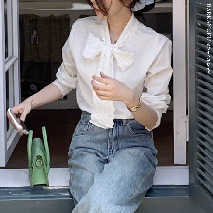 リボンタイシャツ