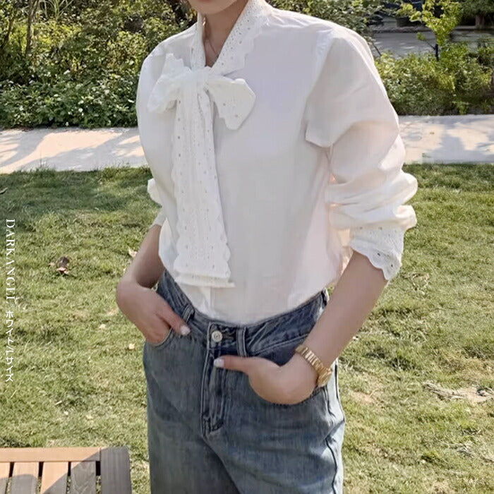 リボンタイシャツ