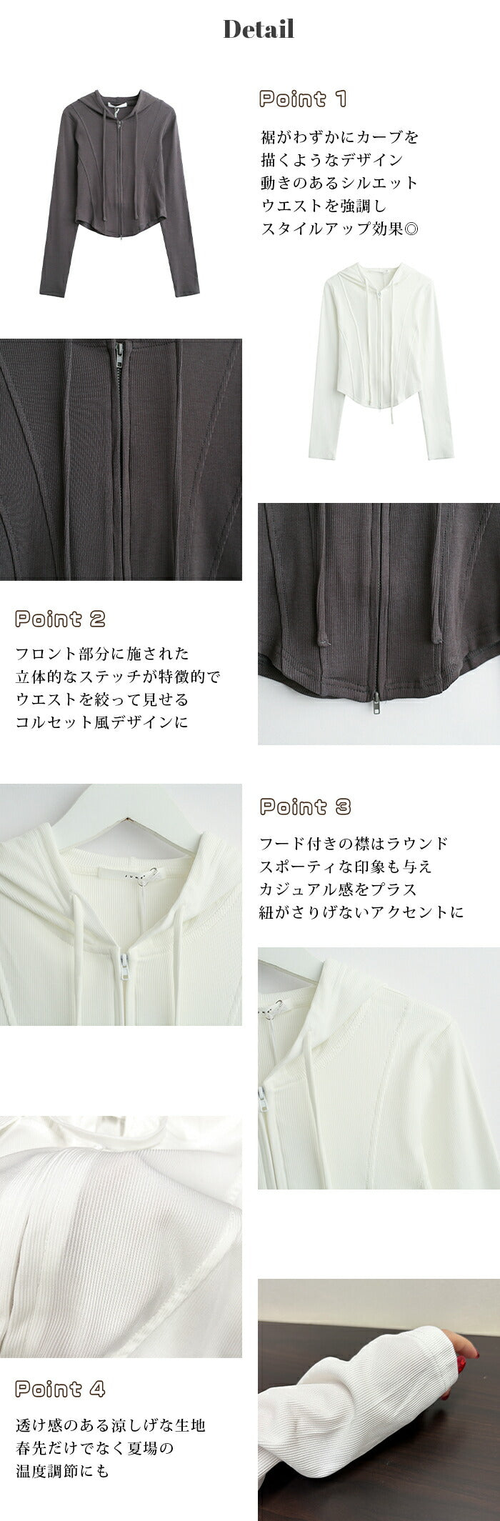 コンパクトダブルジップシアーパーカー