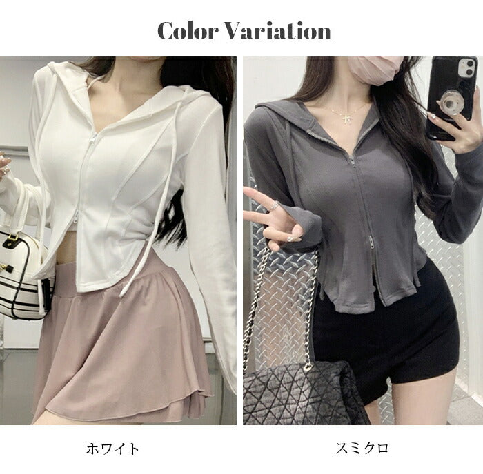 コンパクトダブルジップシアーパーカー