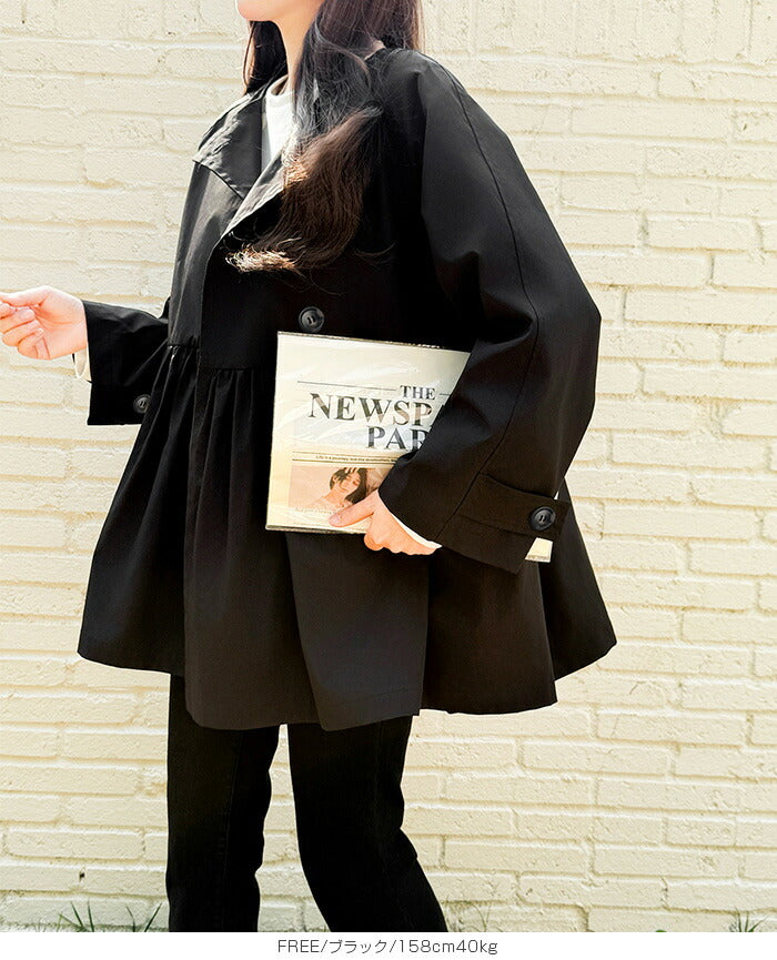 ペプラムデザインスプリングコート