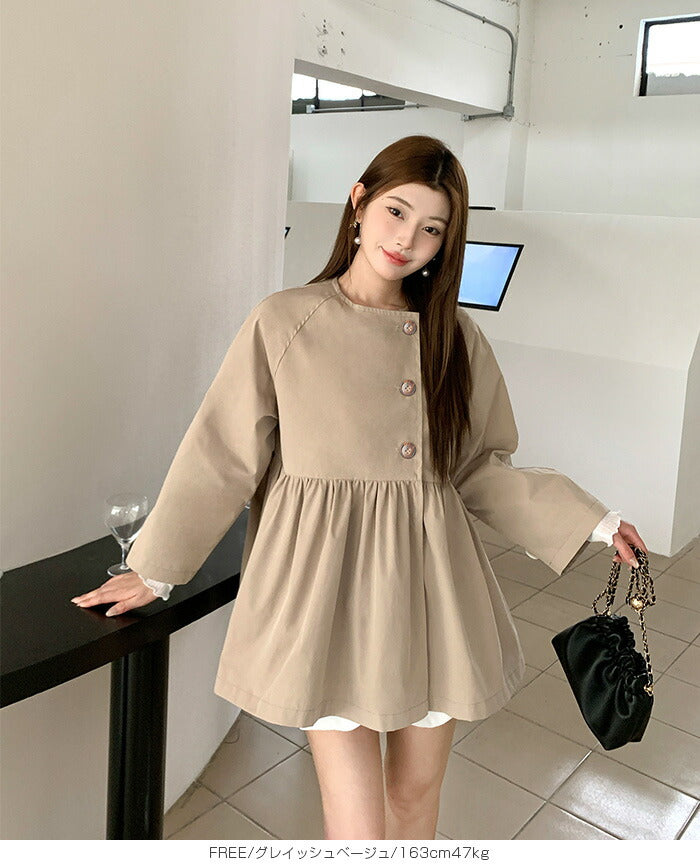 ペプラムデザインスプリングコート