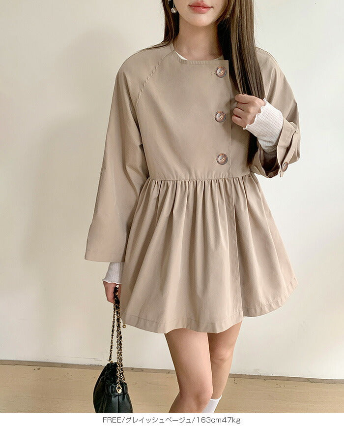 ペプラムデザインスプリングコート