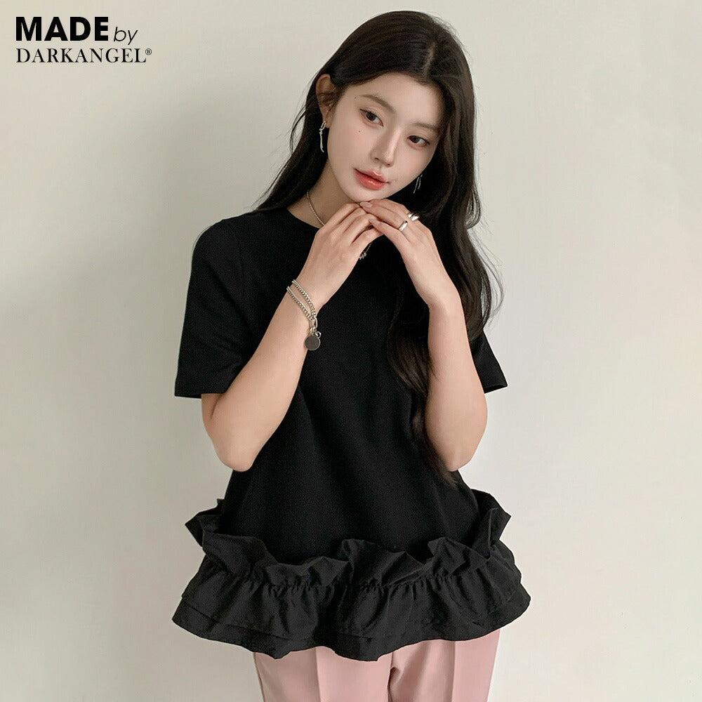 裾フリルブラウス