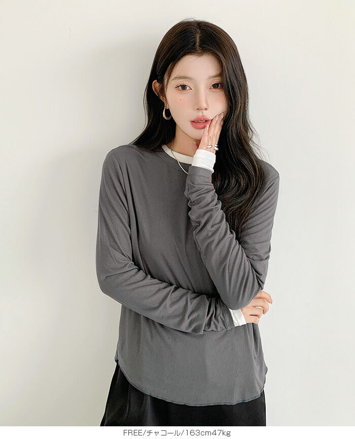 薄手長袖カットソー