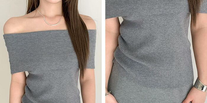 オフショルダーノースリニット