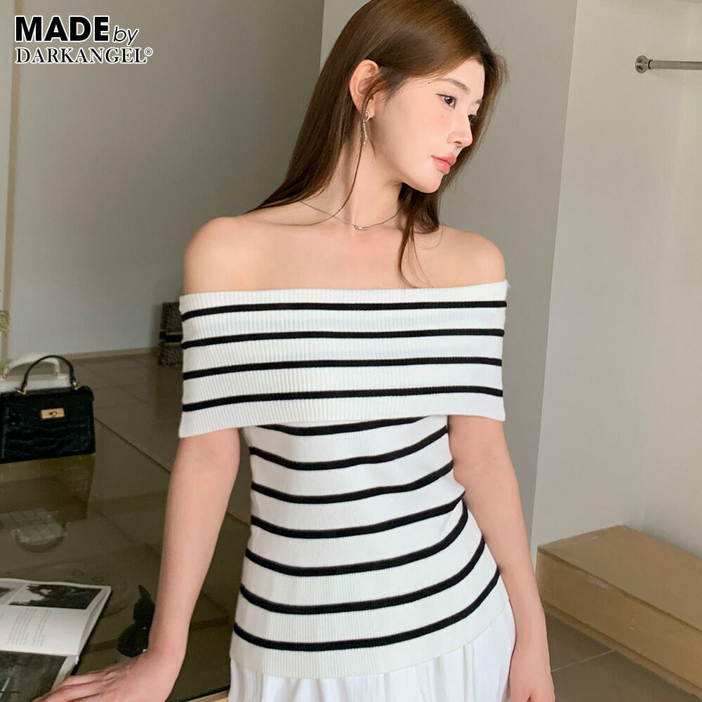 オフショルダーノースリニット