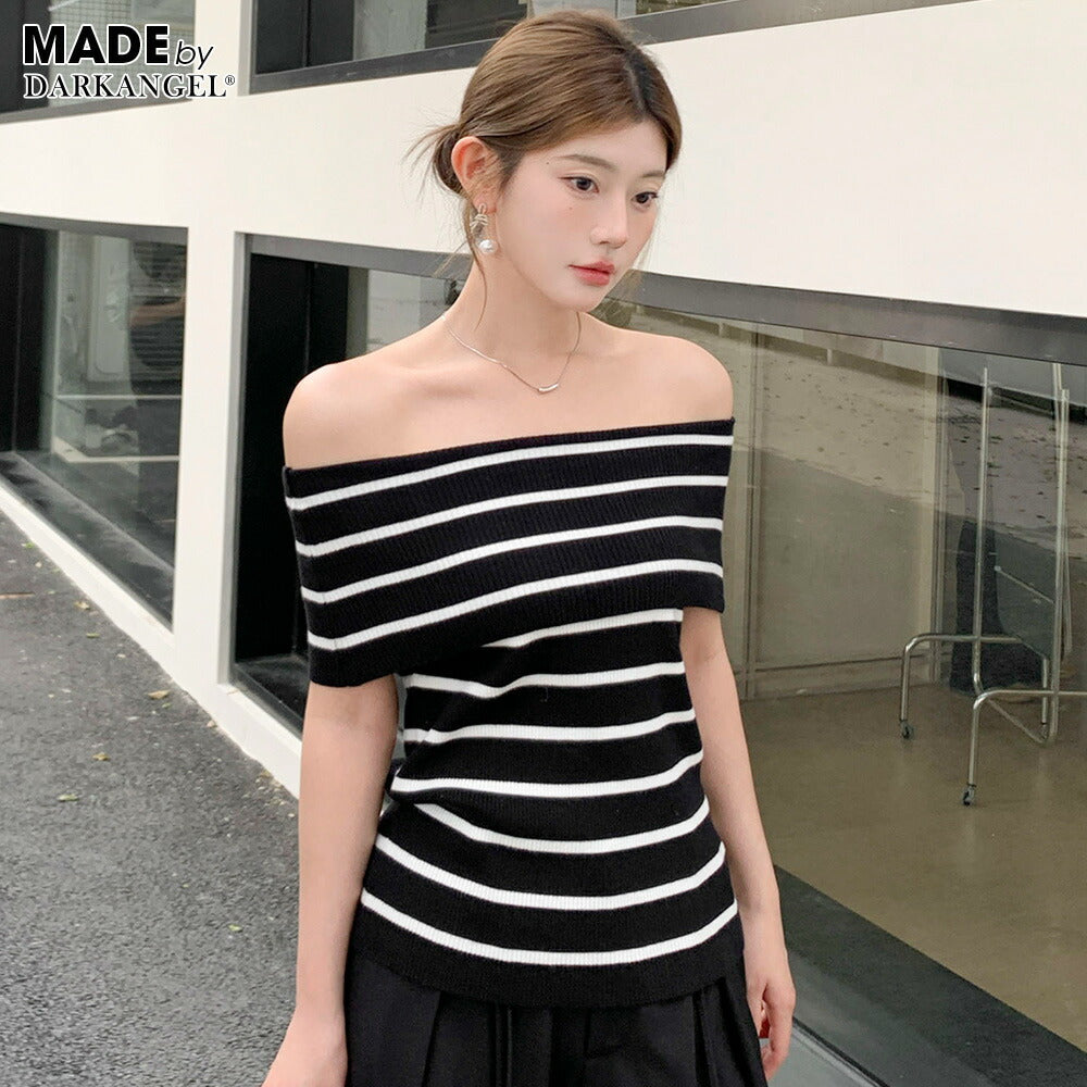 オフショルダーノースリニット