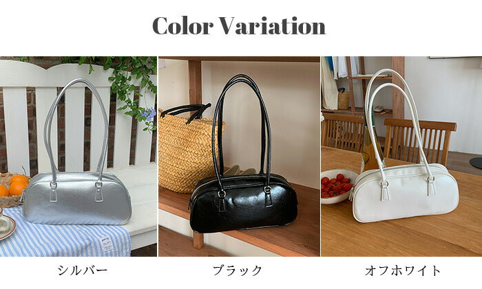 ボストンフェイクレザーショルダーバッグ