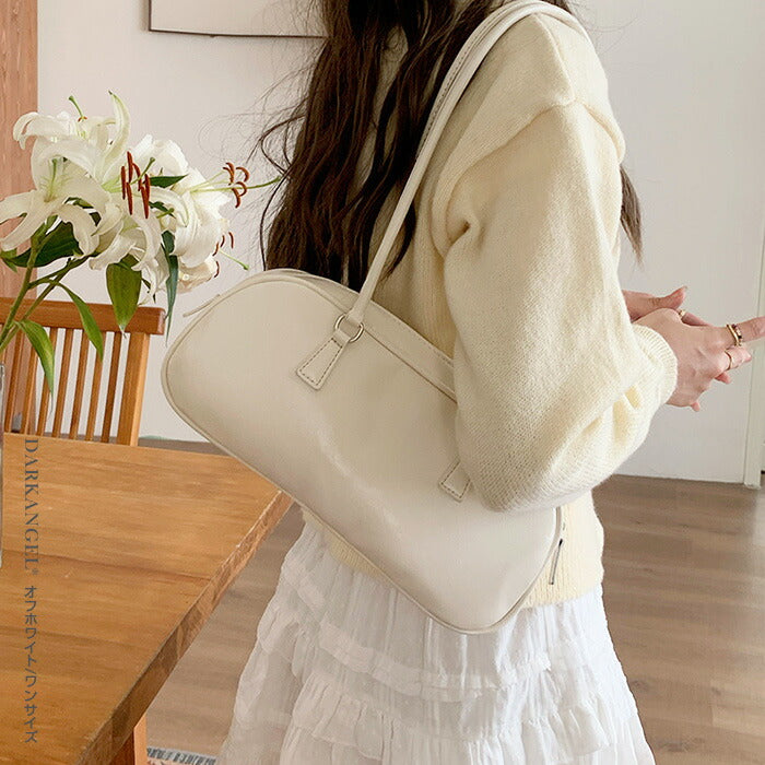 ボストンフェイクレザーショルダーバッグ