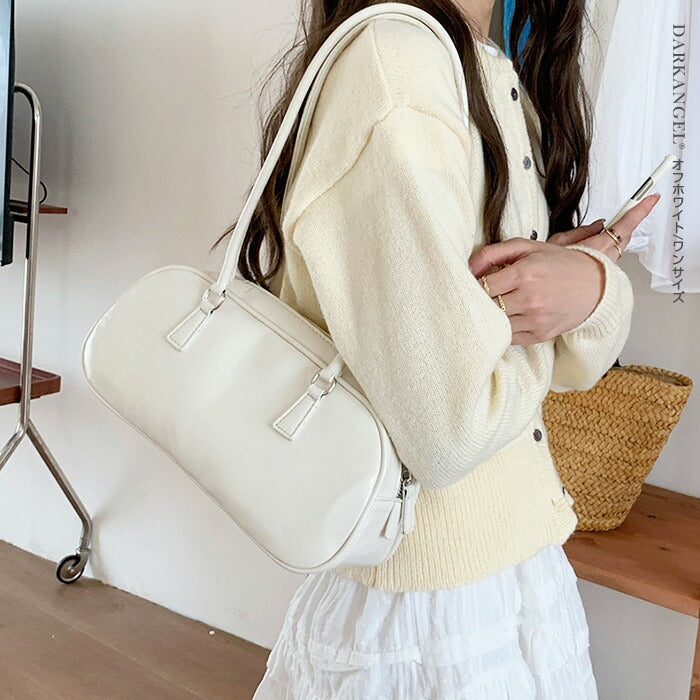 ボストンフェイクレザーショルダーバッグ