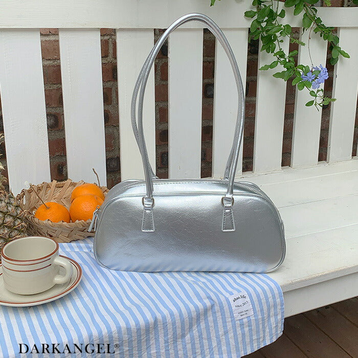 ボストンフェイクレザーショルダーバッグ