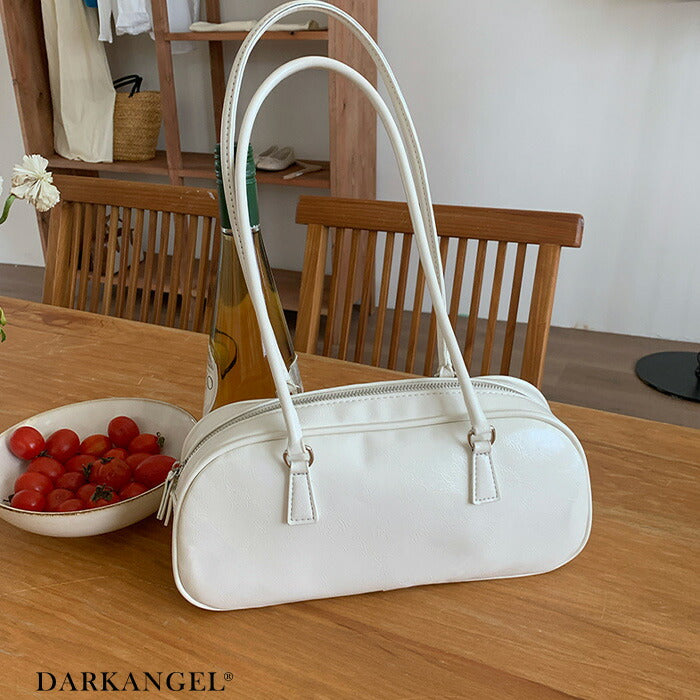 ボストンフェイクレザーショルダーバッグ