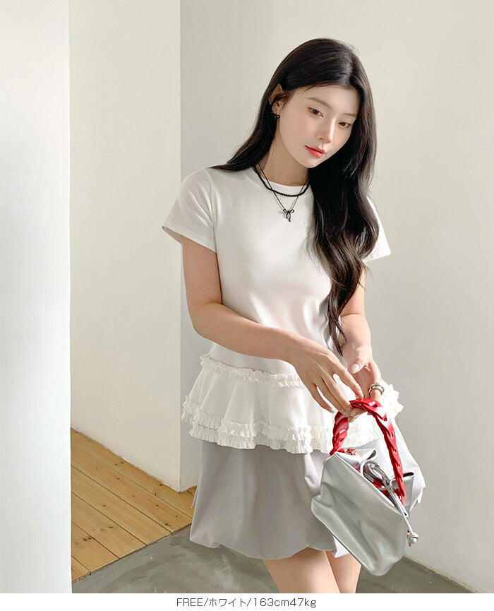 フリルペプラムTシャツ