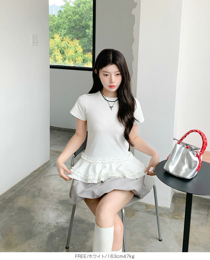 フリルペプラムTシャツ