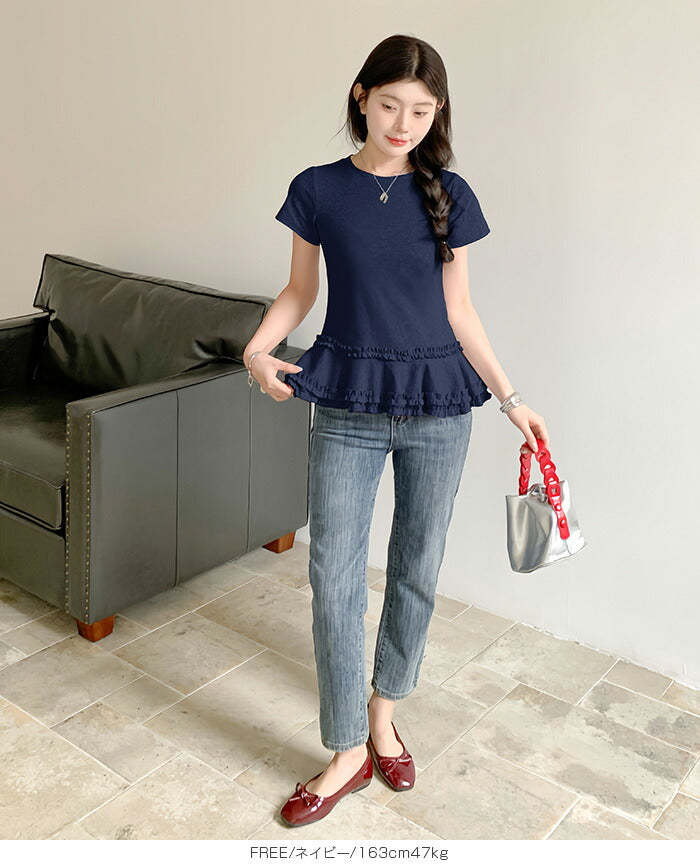 フリルペプラムTシャツ