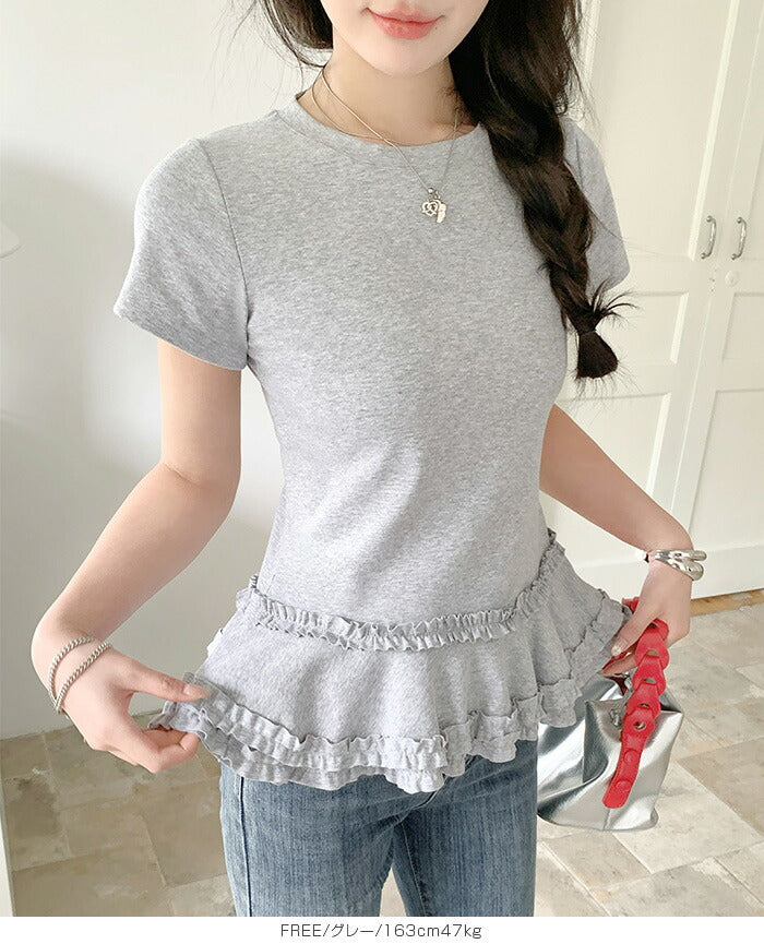 フリルペプラムTシャツ