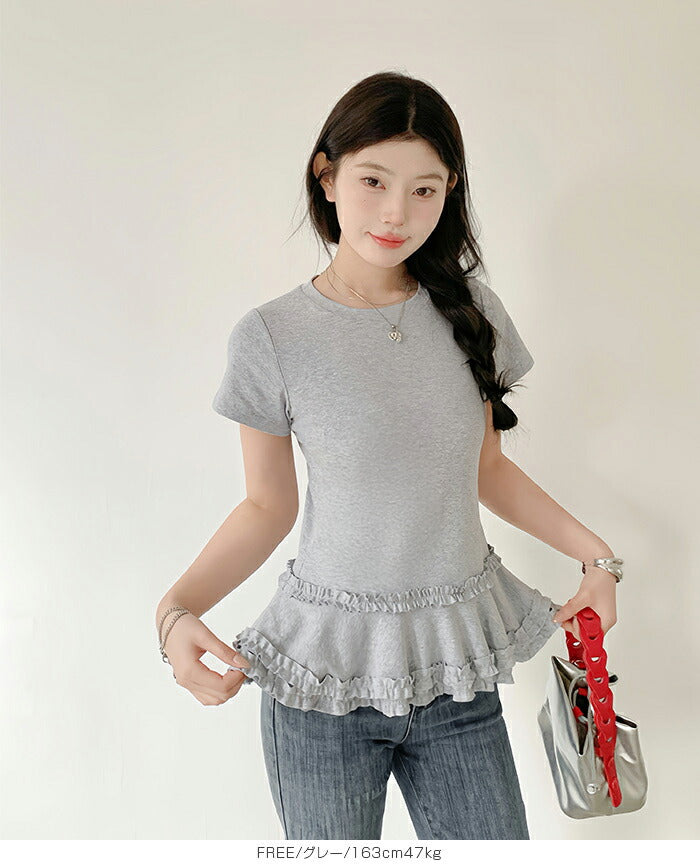 フリルペプラムTシャツ