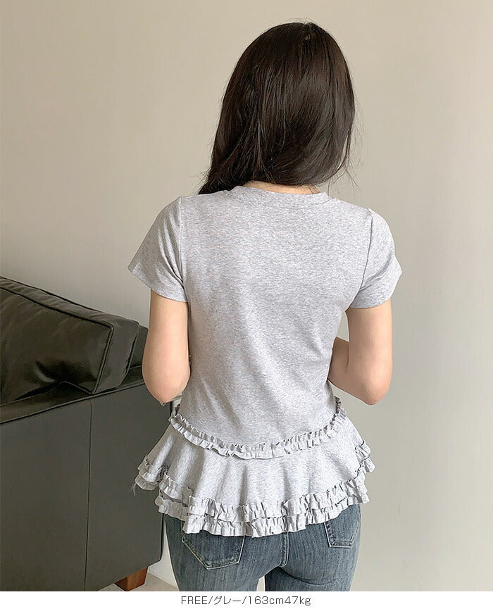 フリルペプラムTシャツ