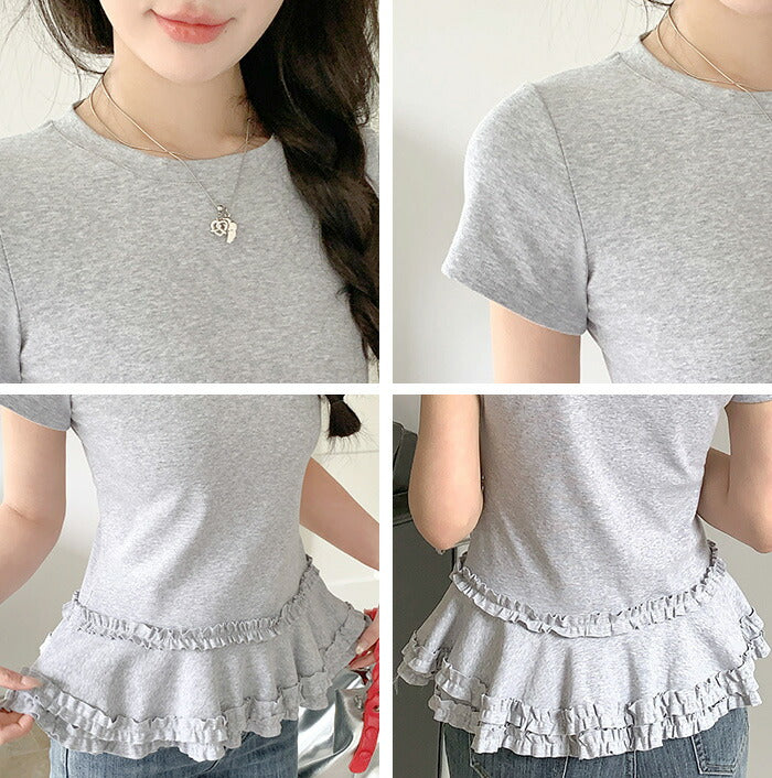 フリルペプラムTシャツ